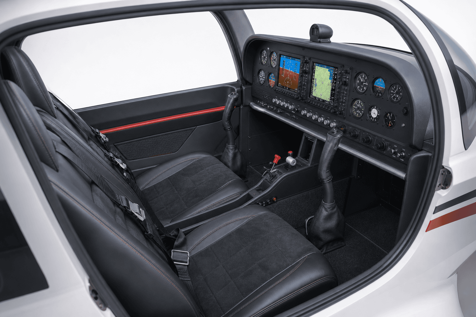 Instrument panel and controls of a light aircraft