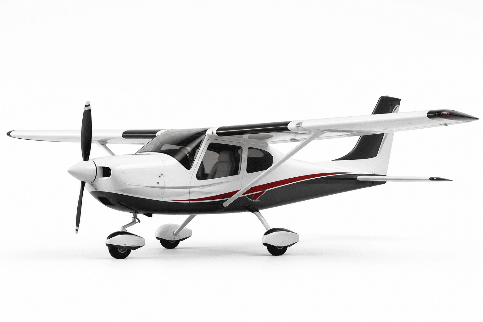 Modern light high-wing aircraft on a light background