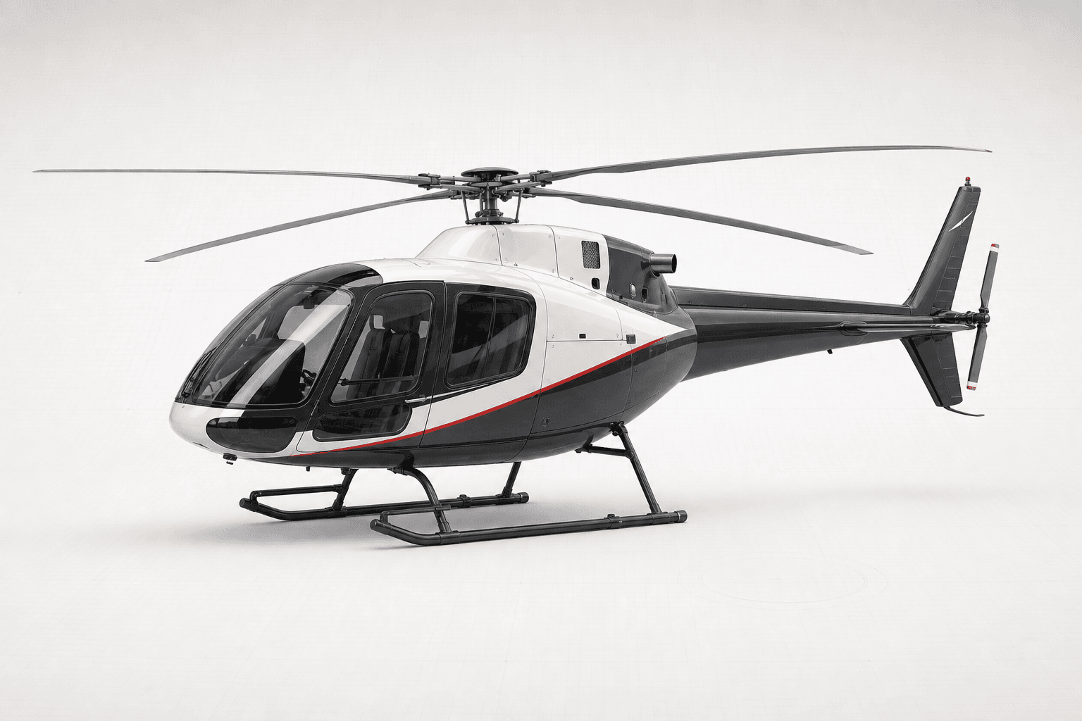 Modern light multipurpose helicopter on a light background